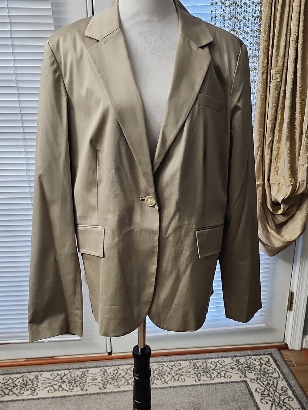 Worthington Khaki Single-Button Blazer